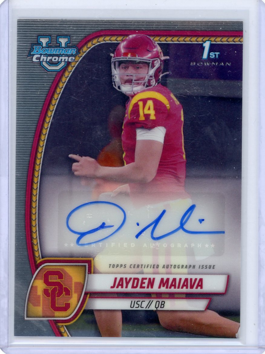 Jayden Maiava 2024 1st Bowman Chrome University autograph