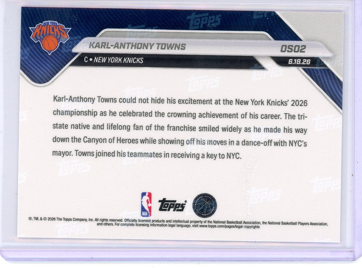 Karl-Anthony Towns 2026 Topps Now NBA Championship Victory Parade