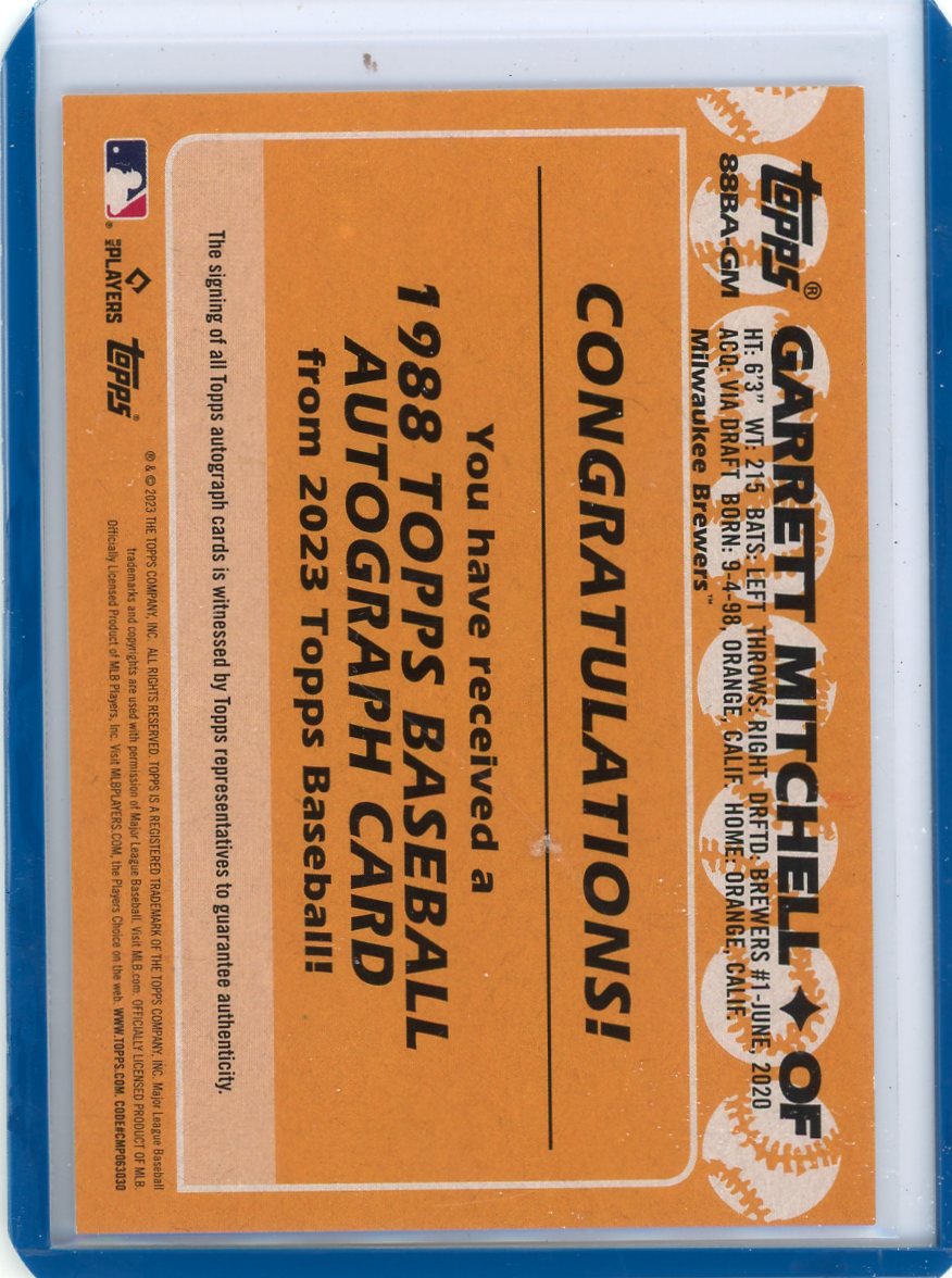 Garrett Mitchell 2023 Topps 35h Anniversary autograph rookie card