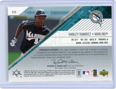 Hanley Ramirez 2006 Upper Deck SP rookie signatures #'d 032/659