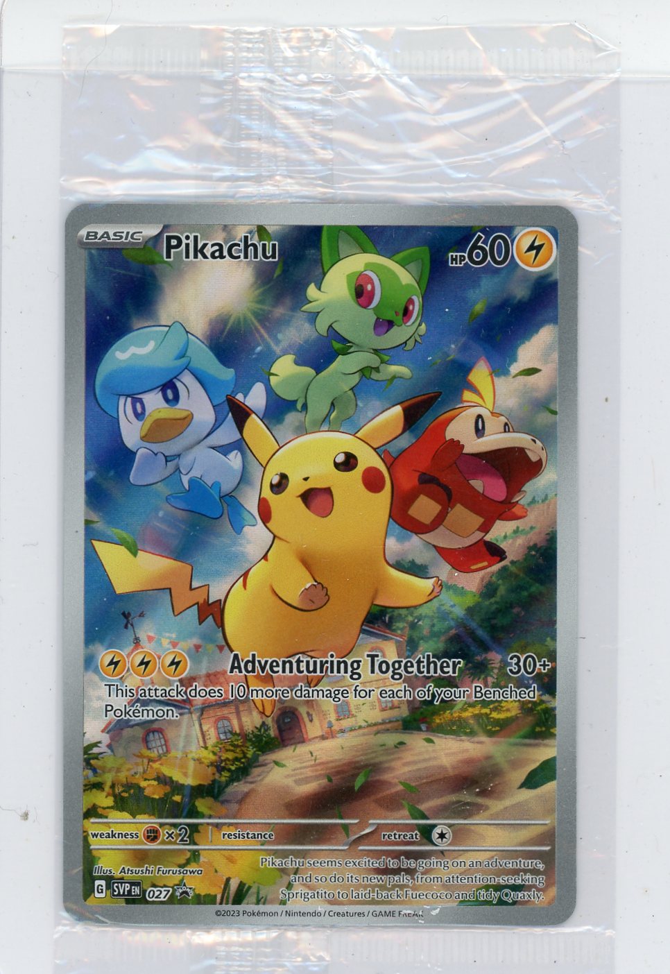 Pikachu Pokémon Scarlet & Violet Black Star Pokémon Center Promo #027 (SEALED)