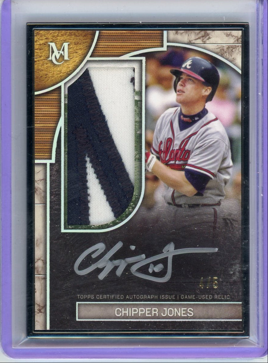 Chipper Jones 2025 Topps Museum Collection Framed Autographed Patch Card #'d 4/5