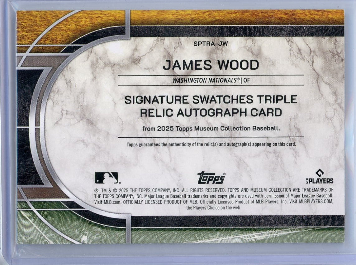James Wood 2025 Topps Museum Collection Signature Swatches Triple Relic Autograph #'d 1/20