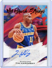 Tim Hardaway 2020-21 Panini Court Kings Brush Strokes Ruby Auto #'d 34/49