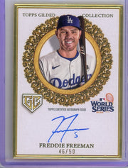 Freddie Freeman 2025 Topps Gilded Collection Gilded Champions Autograph #'d 46 /50