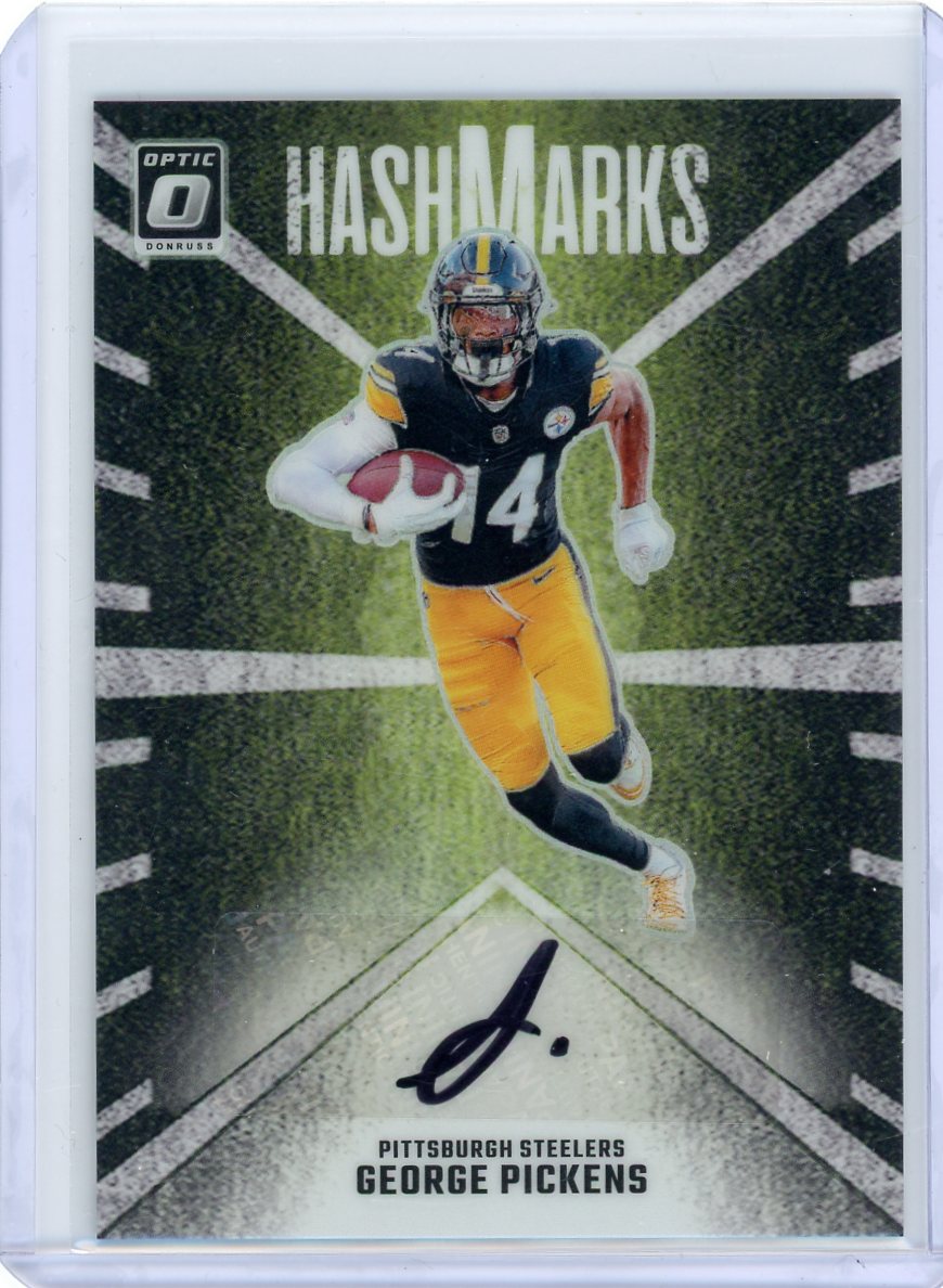 George Pickens 2024 Panini Donruss Optic Hashmarks Autograph