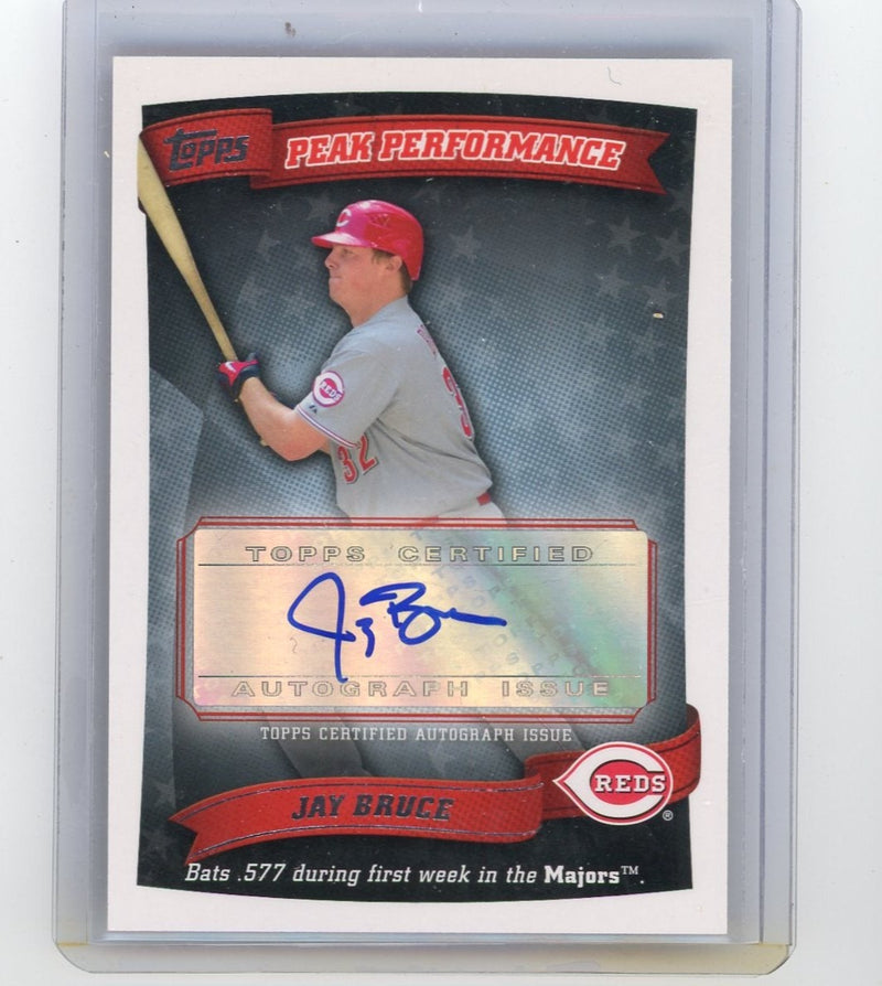 Jay Bruce 2010 Topps Series 1 Peak Performance autograph