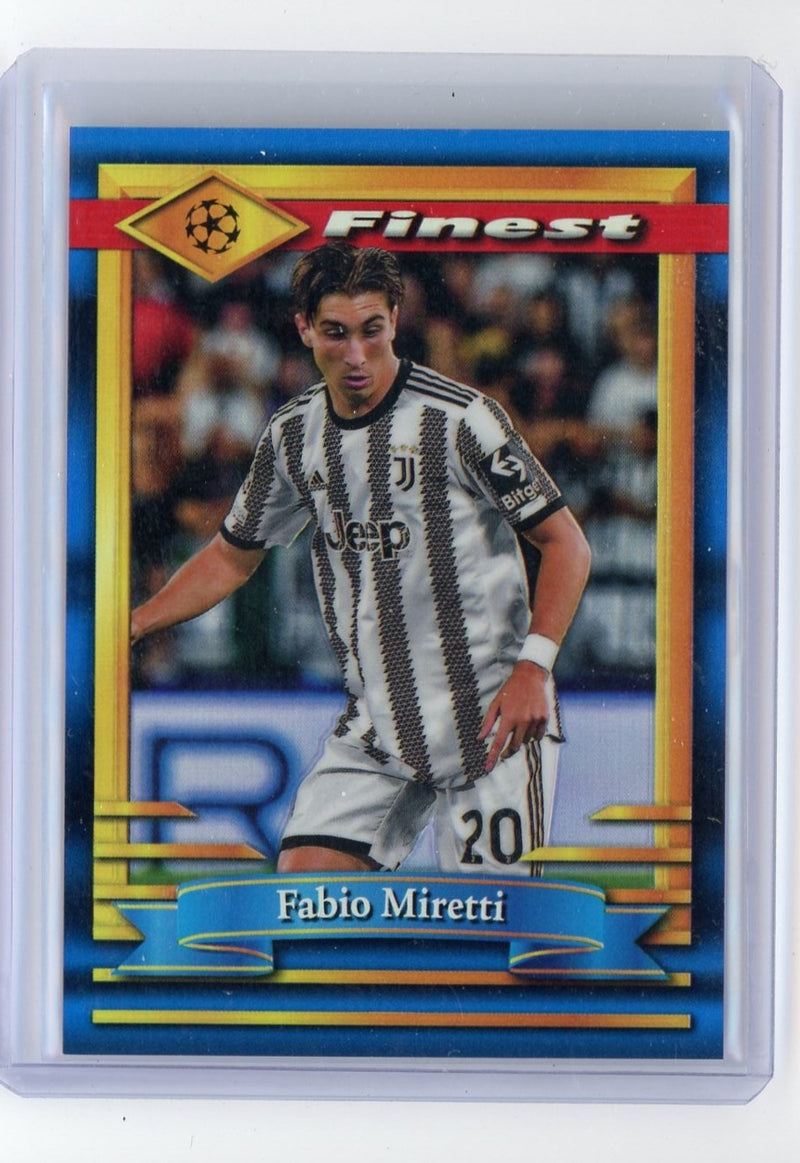 Fabio Miretti 2023 Topps Finest Flashbacks blue refractor 