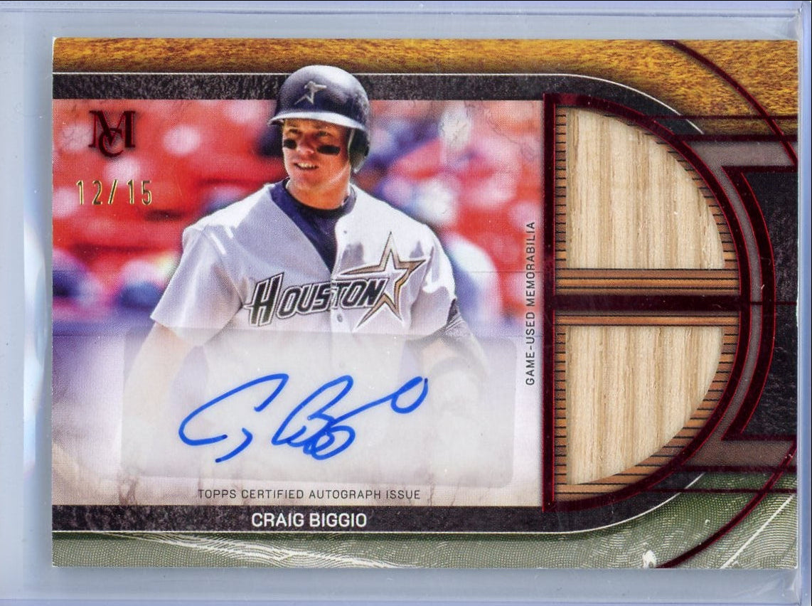 Craig Biggio 2025 Topps Museum Collection Signature Swatches Dual Relic Autograph #'d 12/15