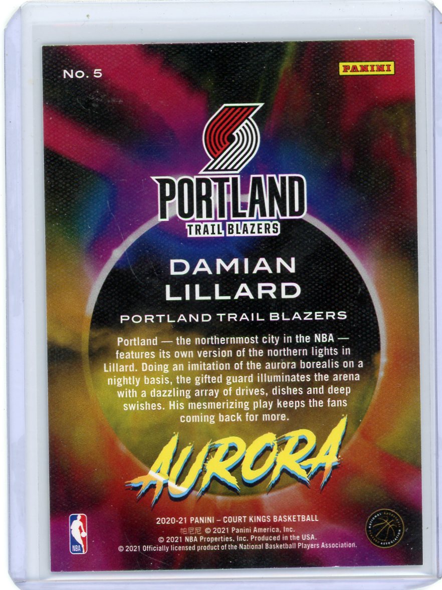 Damian Lillard 2020-21 Panini Court Kings Aurora SP
