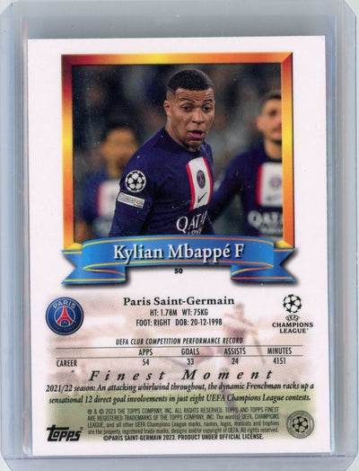 Kylian Mbappe 2023 Topps Finest Flashbacks #50