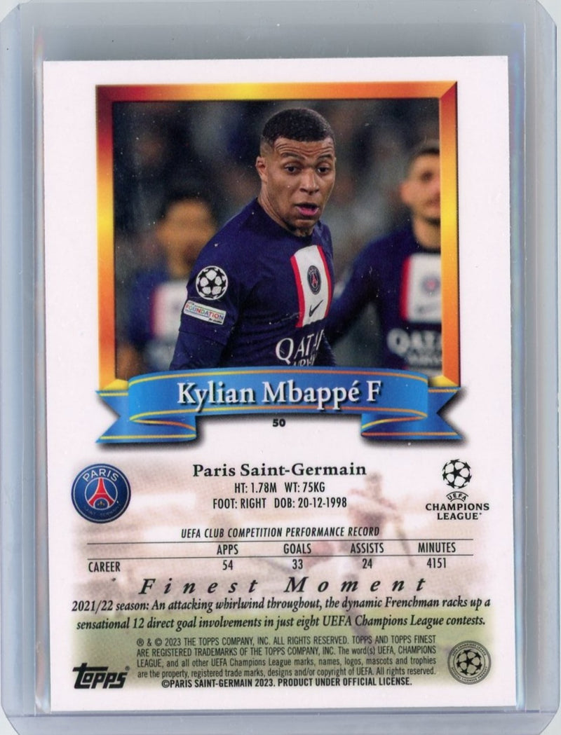 Kylian Mbappe 2023 Topps Finest Flashbacks 