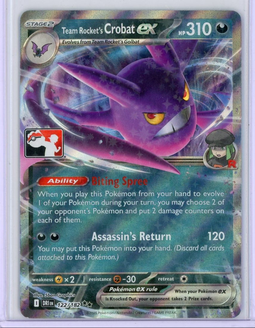 Team Rocket's Crobat ex Pokémon #122/182 - with PLAY Stamp