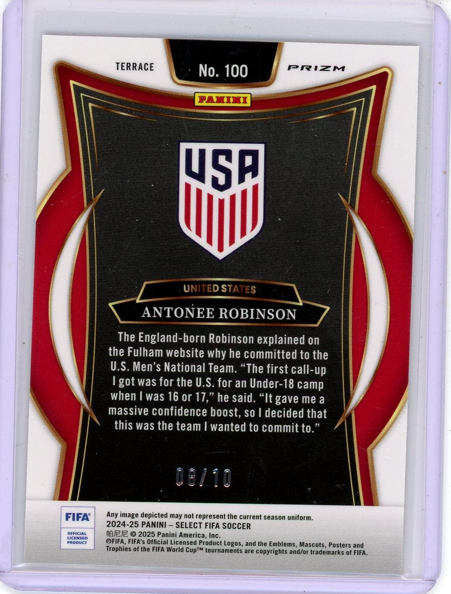 Antonee Robinson 2024-25 Panini Select FIFA Gold Ice #'d 08/10