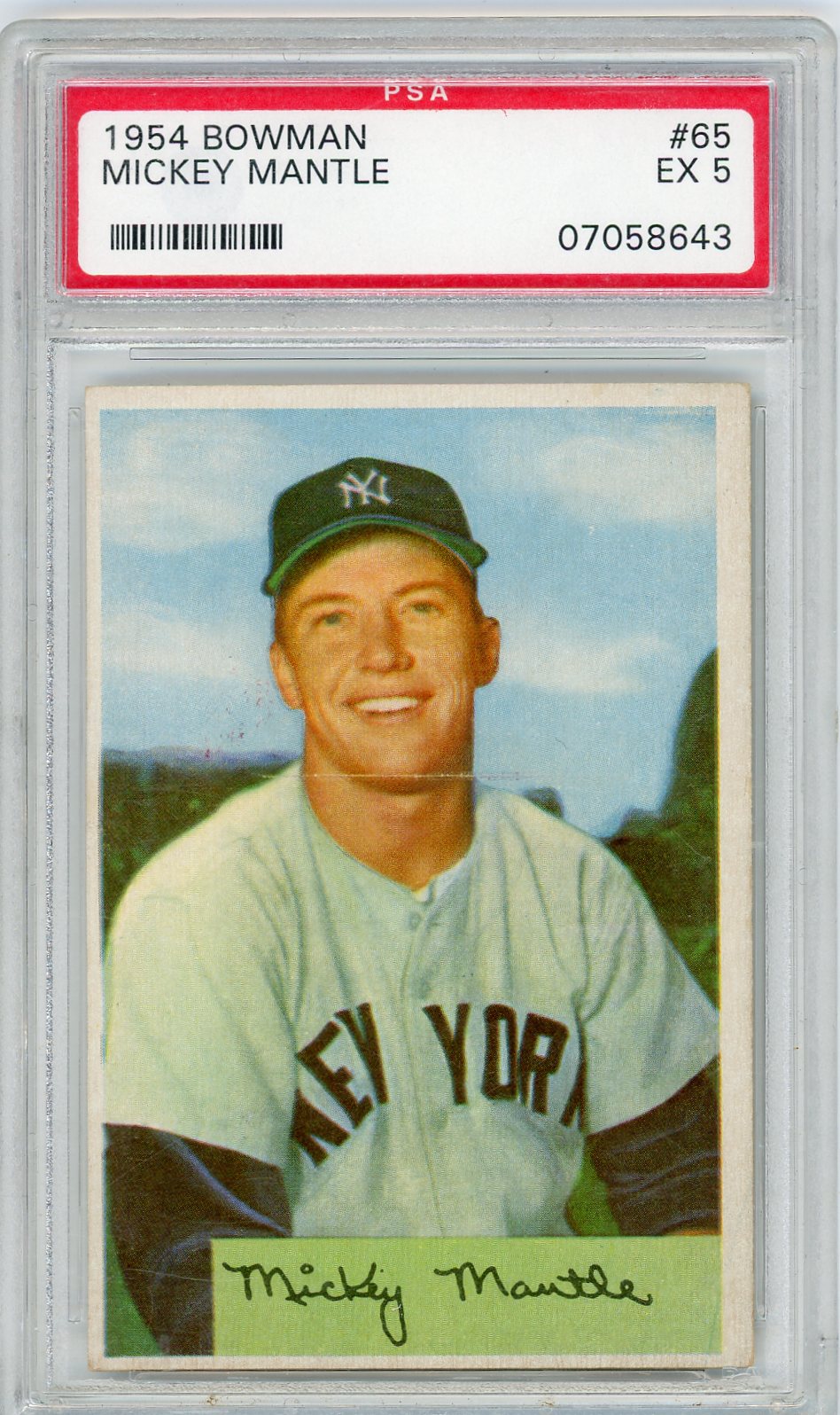 Mickey Mantle 1954 Bowman #65 PSA 5