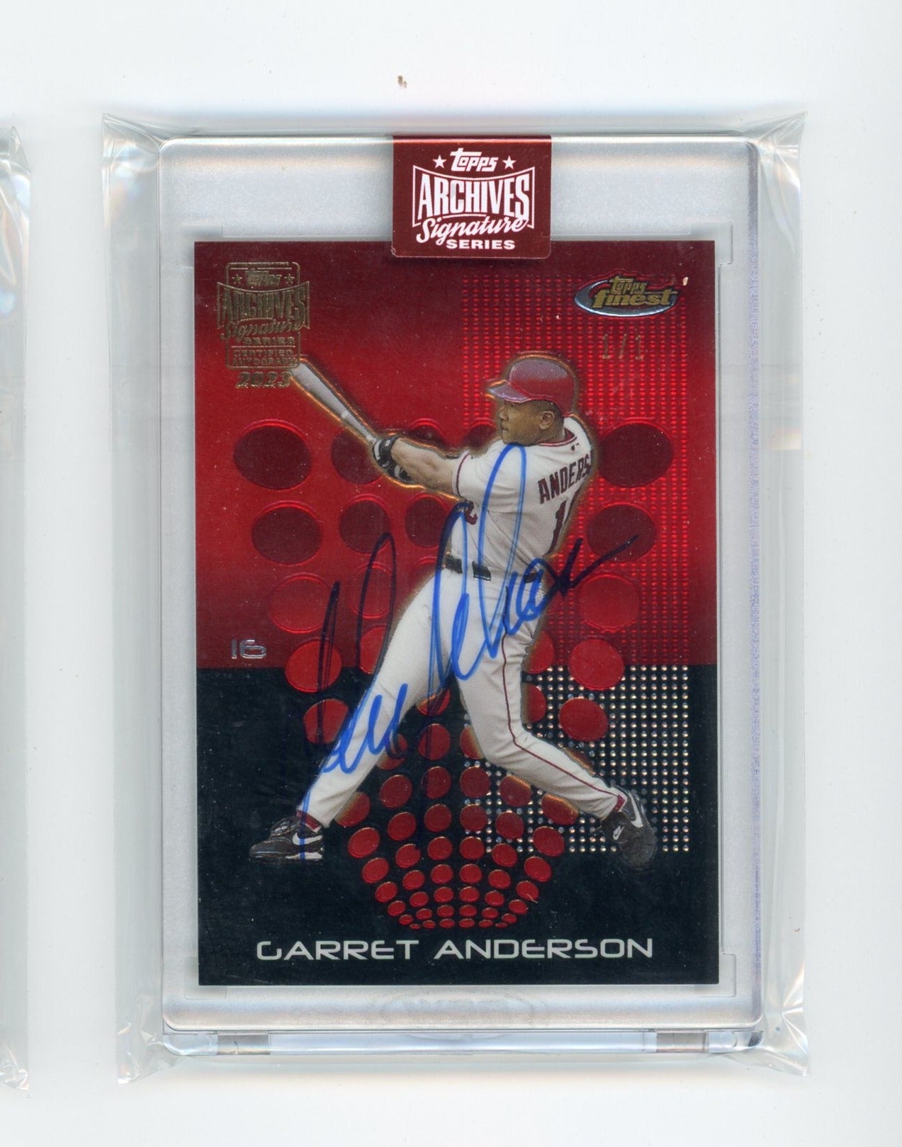 Garret Anderson 2023 Topps Archives Signature 2004 Topps Finest autograph #'d 1/1