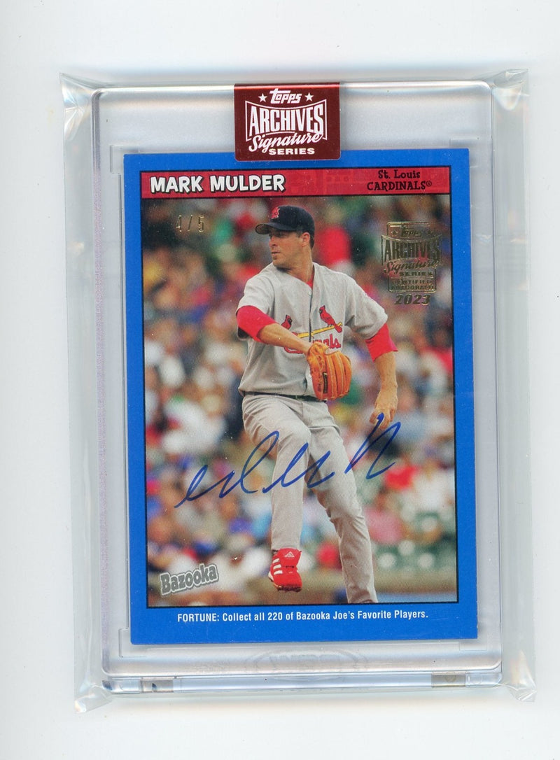 Mark Mulder 2023 Topps Archives Signature 2006 Topps Bazooka autograph 