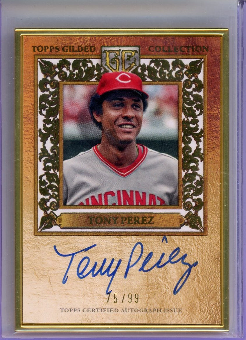 Tony Perez 2025-26 Topps Gilded Collection Gold Framed Hall of Fame Auto #HAFA-TP #'d /99