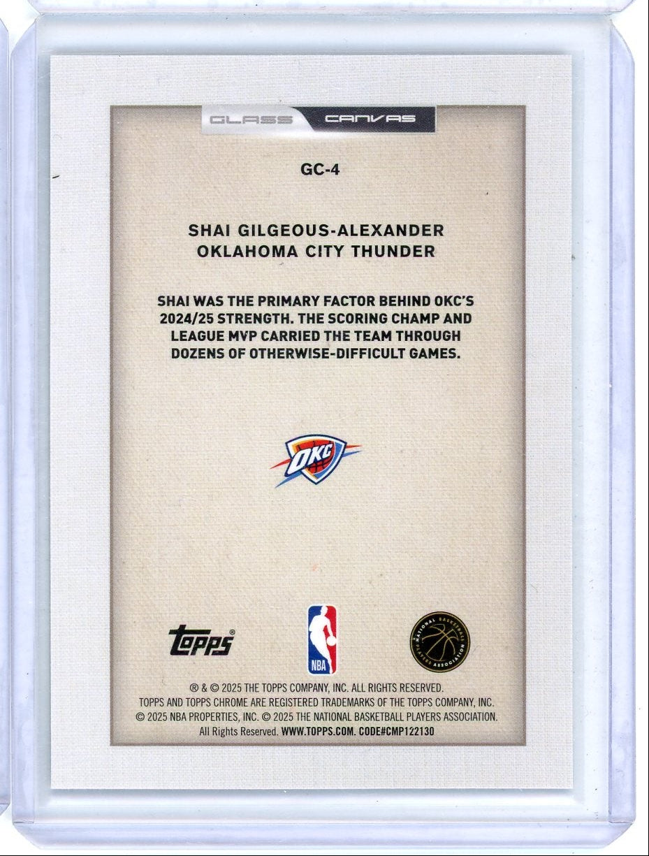 Shai Gilgeous-Alexander 2025-26 Topps Chrome Glass Canvas #GC-4