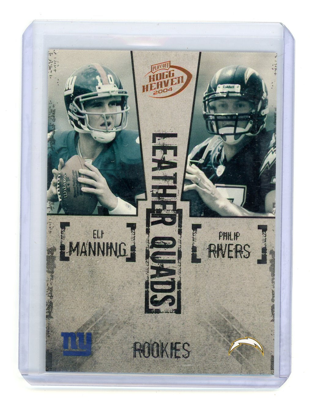 Eli Manning / Philip Rivers / Ben Roethlisberger / JP Losman 2004 Playoff Hogg Heaven Leather Quads Rookie #'d 0698/1250
