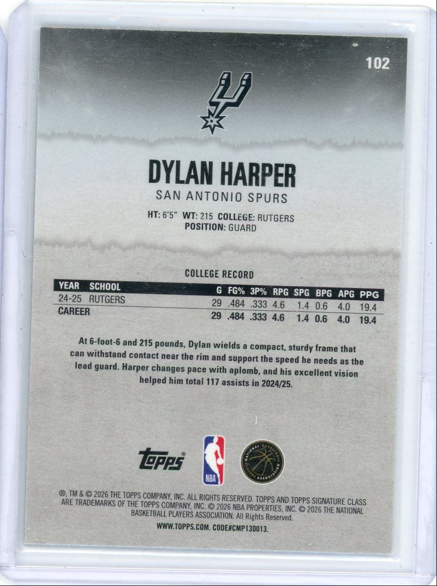 Dylan Harper 2025-26 Topps Signature Class Pandora
