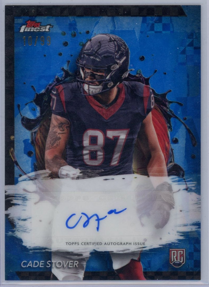 Cade Stover 2024 Topps Finest Auto Blue Checkerboard Refractor RC #'d 10/99