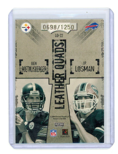 Eli Manning / Philip Rivers / Ben Roethlisberger / JP Losman 2004 Playoff Hogg Heaven Leather Quads Rookie #'d 0698/1250