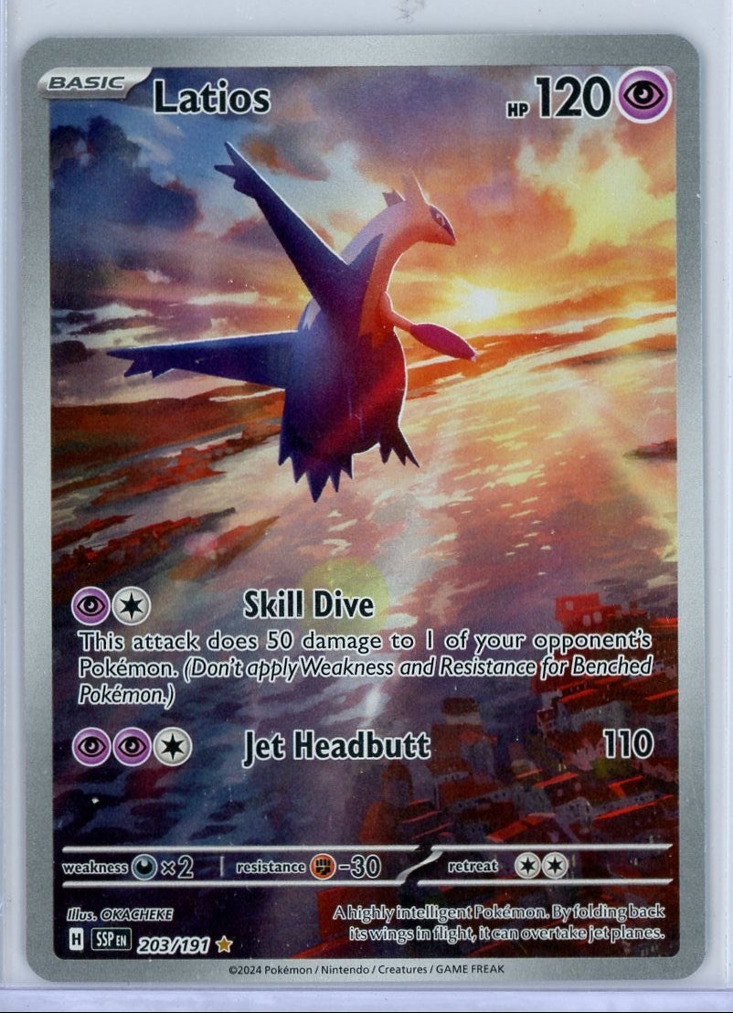 Latios Pokémon Surging Sparks Illustration Rare #203/191