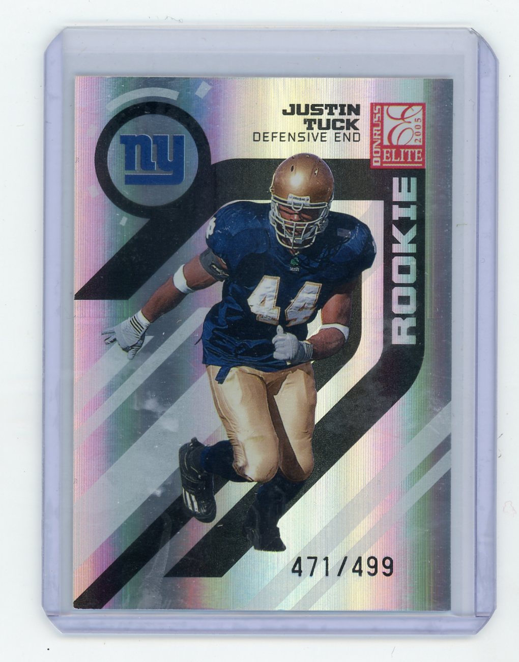 Justin Tuck 2005 Donruss Playoff Elite Rookie Card #'d 471/499