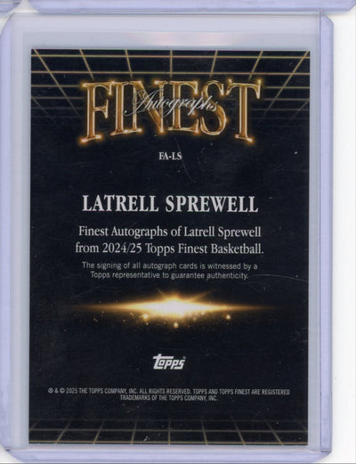 Latrell Sprewell 2024-25 Topps Finest autograph