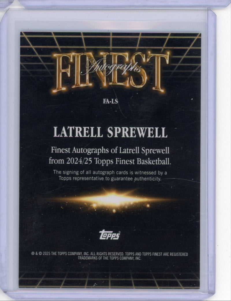 Latrell Sprewell 2024-25 Topps Finest autograph