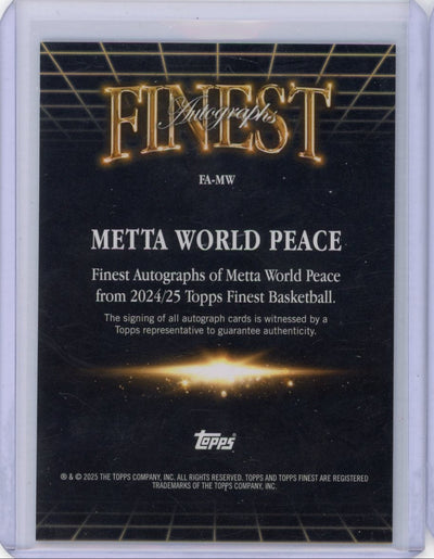 Metta World Peace 2024-25 Topps Finest autograph