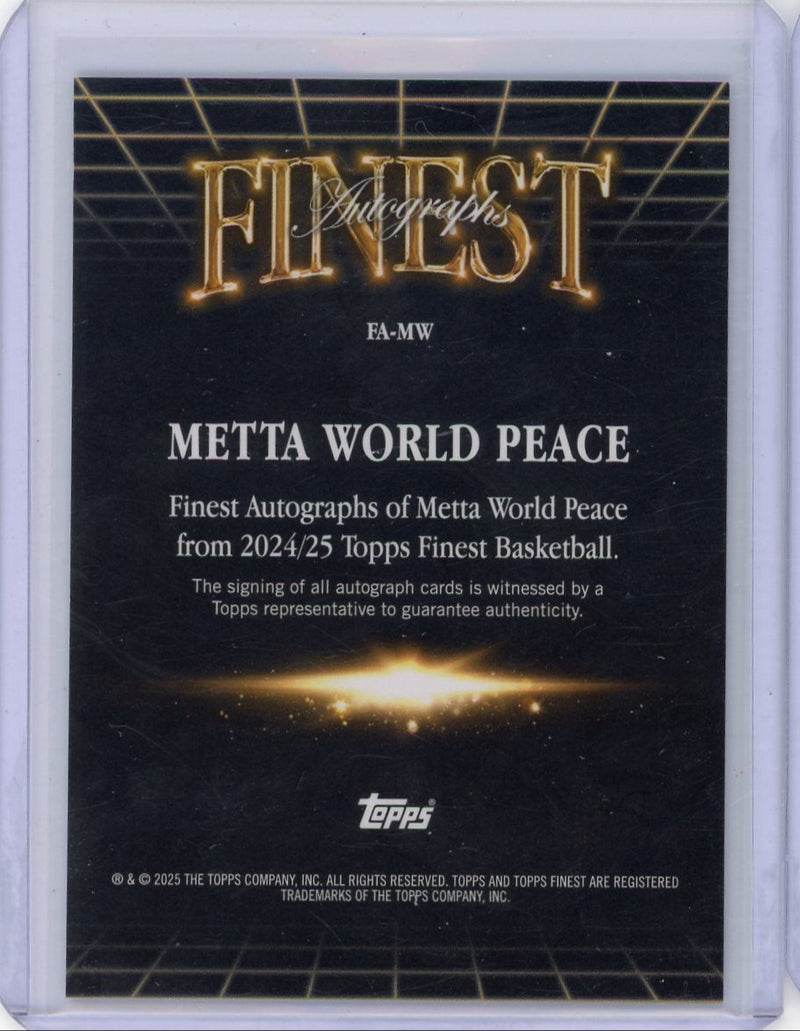 Metta World Peace 2024-25 Topps Finest autograph
