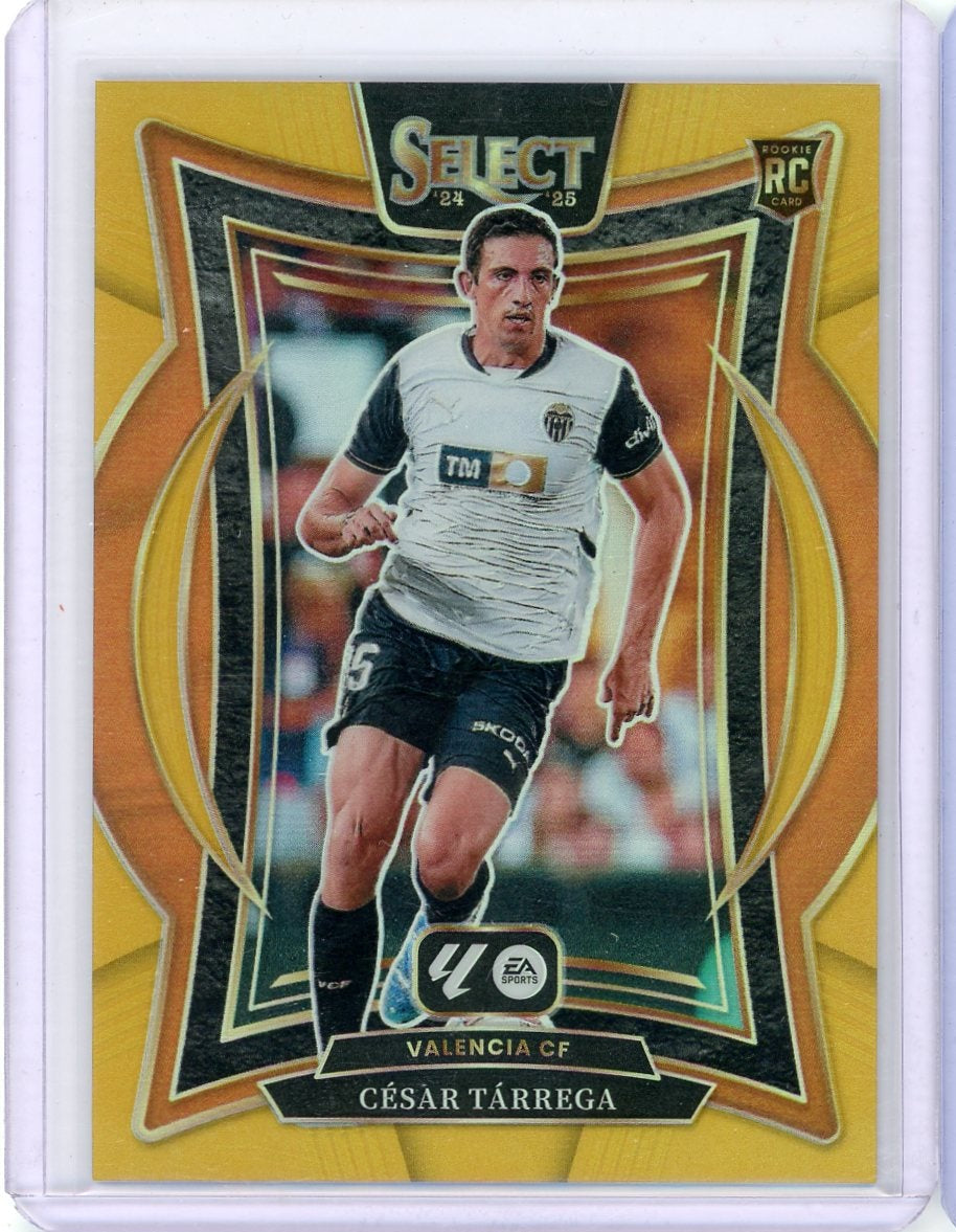 Cesar Tarrega 2024-25 Panini Select La Liga gold prizm rookie card #'d 07/10
