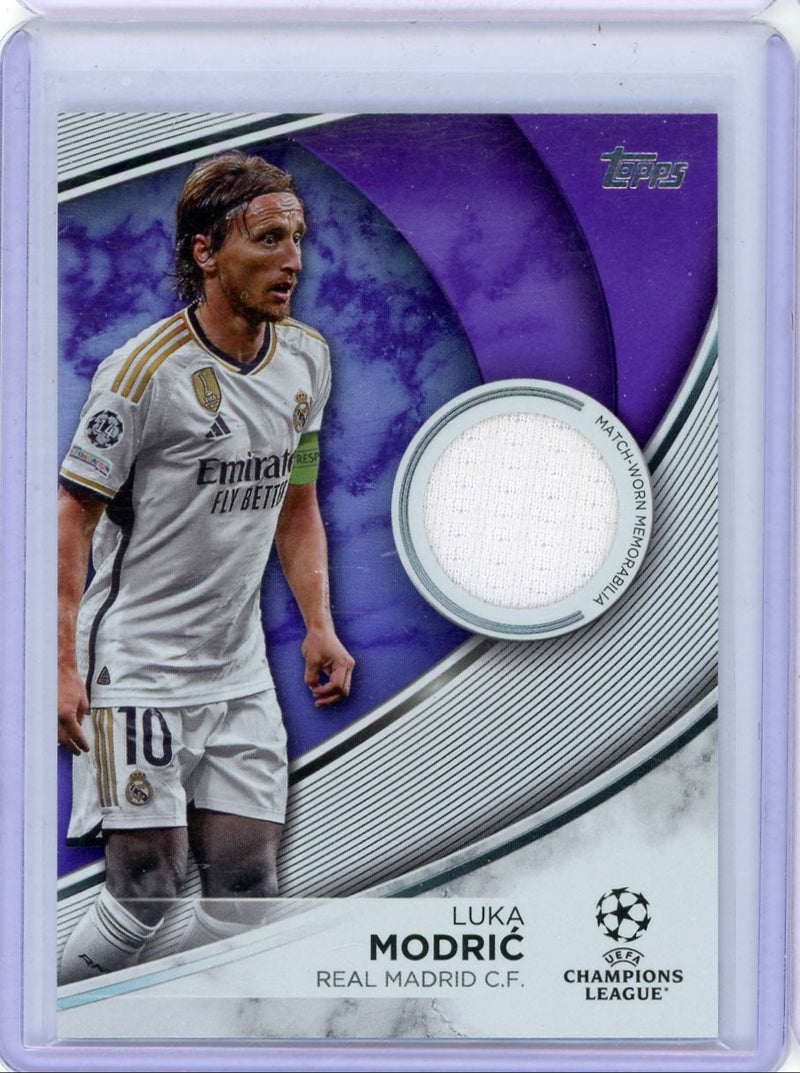 Luka Modric 2023-24 Topps UEFA Club Competitions Superstar relic purple 