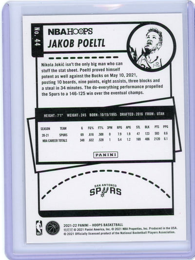 Jakob Poeltl 2021-22 Panini NBA Hoops red explosion #'d 04/15