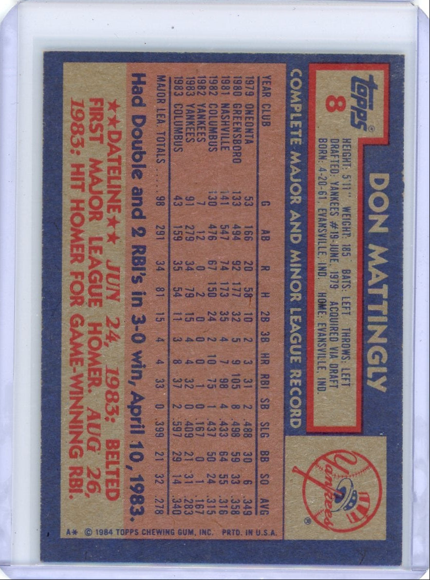Don Mattingly 1984 Topps #8