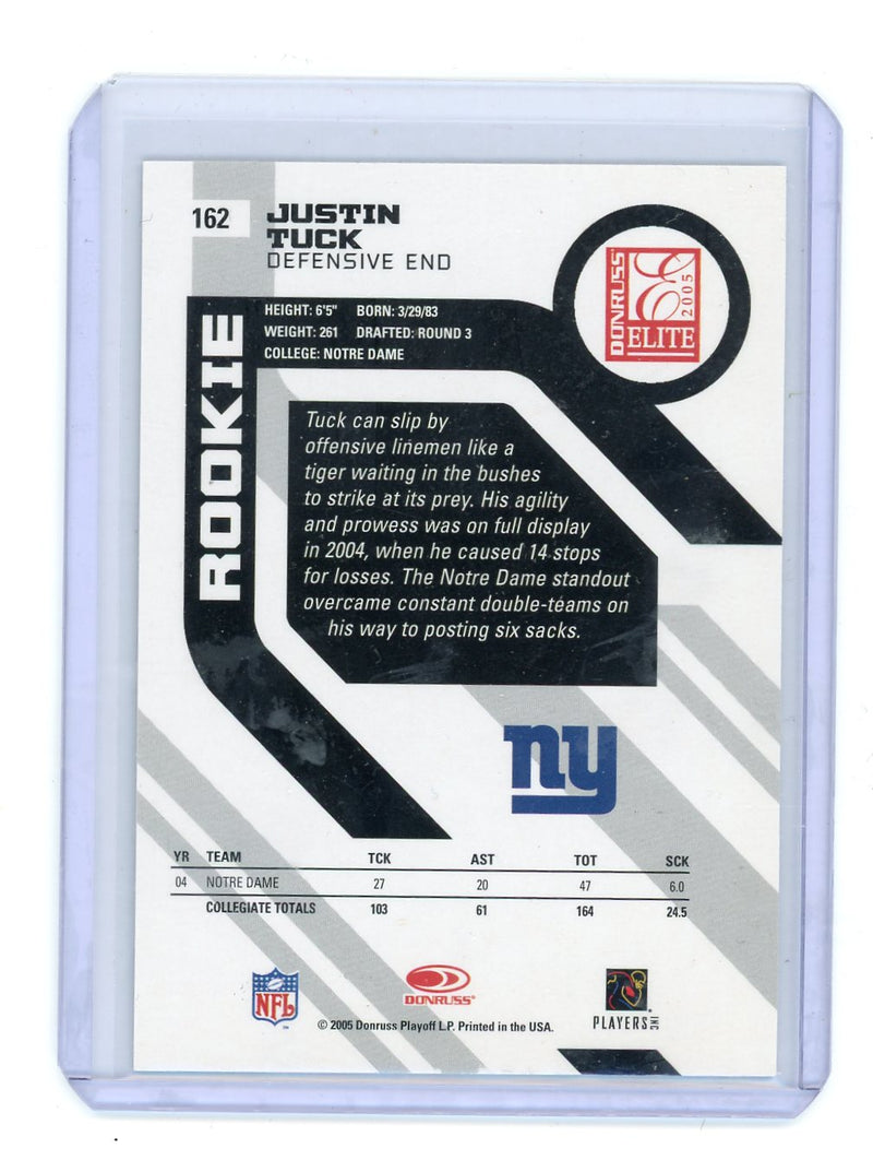 Justin Tuck 2005 Donruss Playoff Elite Rookie Card 