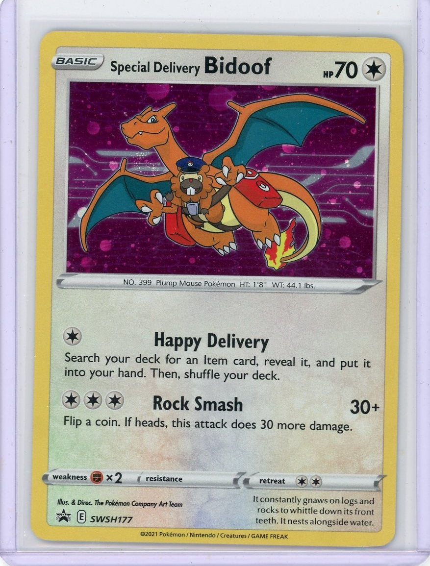Special Delivery Bidoof Pokemon Black Star Promo #SWSH177 NM