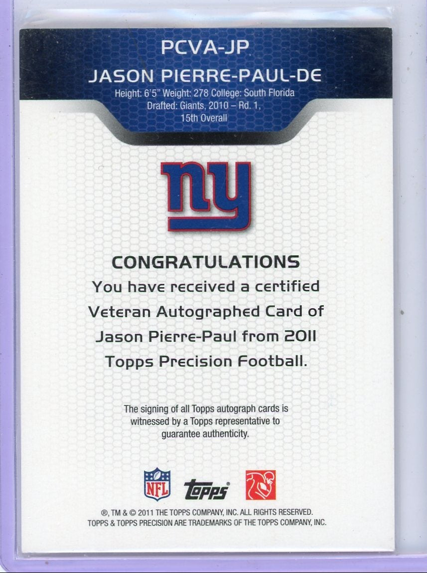 Jason Pierre-Paul 2011 Topps Precision autograph