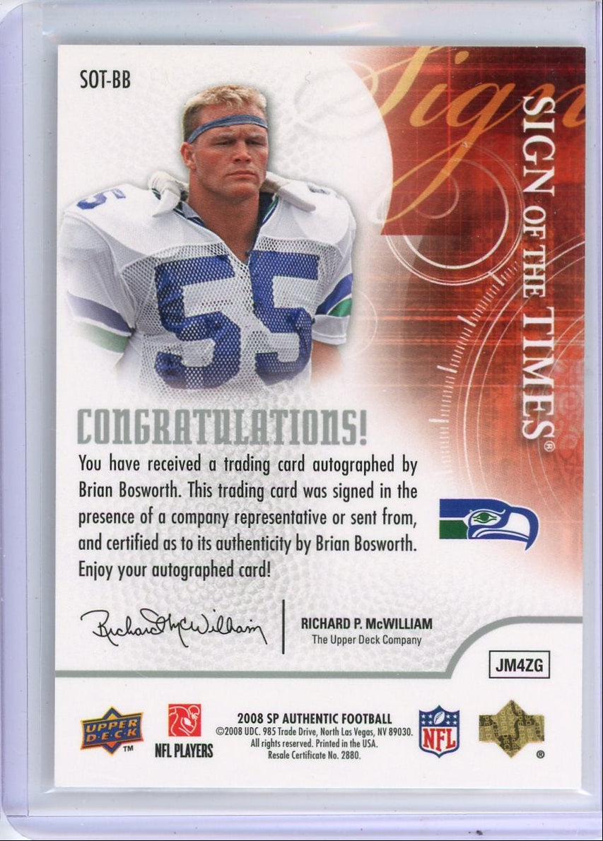 Brian Bosworth 2004 Upper Deck SP Authentic Sign of the Times
