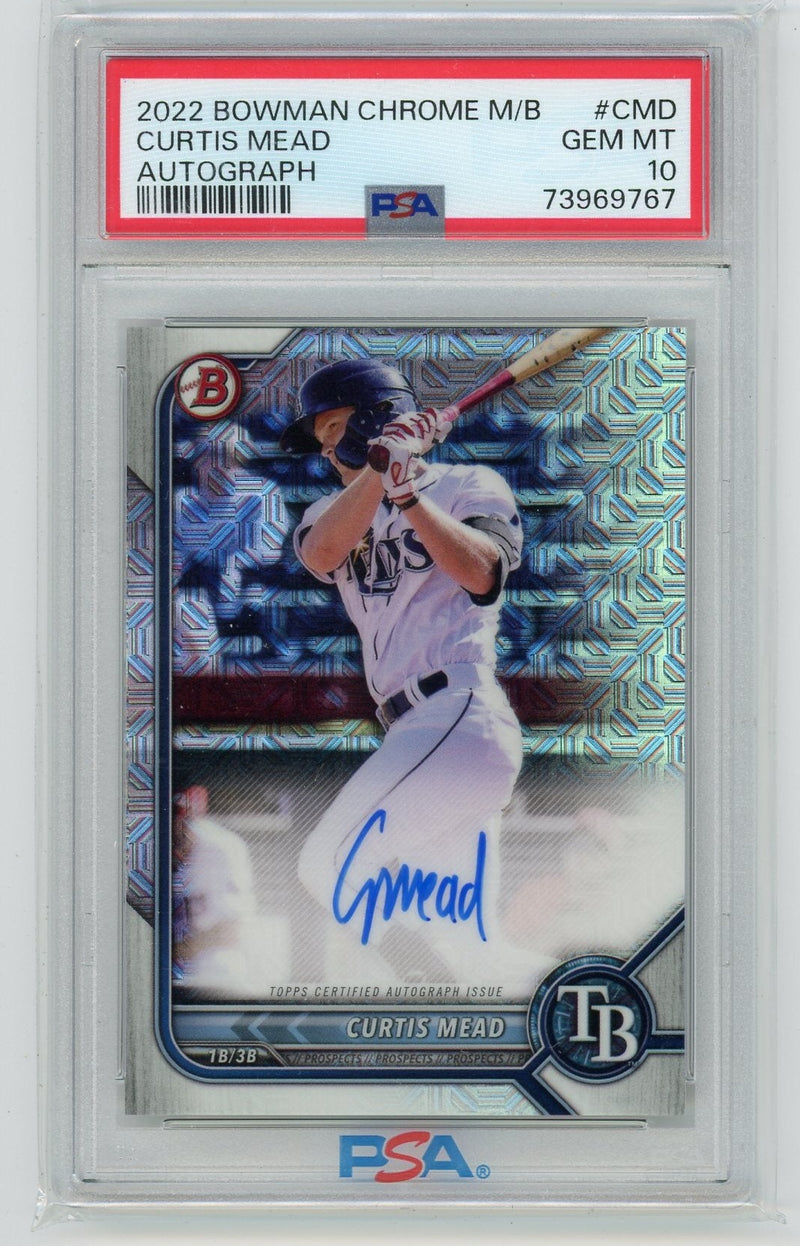 Curtis Mead 2022 Bowman Chrome Mega Box/Mojo autograph PSA 10