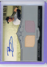 Brett Gardner 2011 Topps Marquee Acclaimed Impressions dual relic autograph #'d 21/70