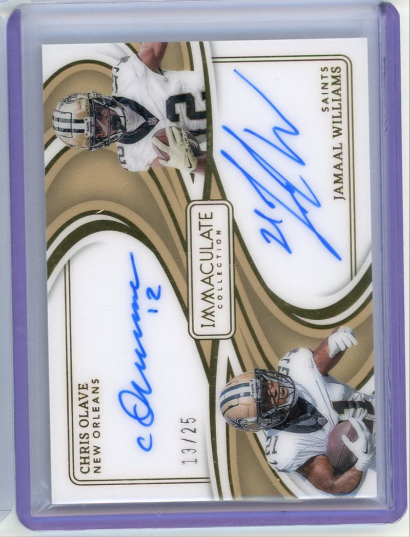 Chris Olave Jamaal Williams 2024 Panini Immaculate dual autograph 