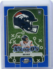 Bo Nix 2024 Panini Contenders Optic X's and O's blue prizm rc #'d 63/99