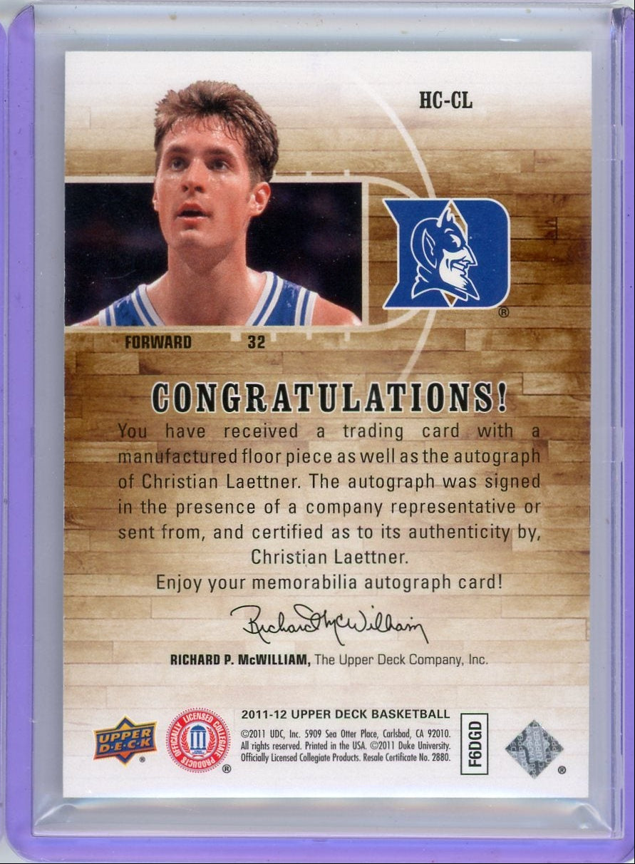 Christian Laettner 2011-12 Upper Deck Home Court Signatures