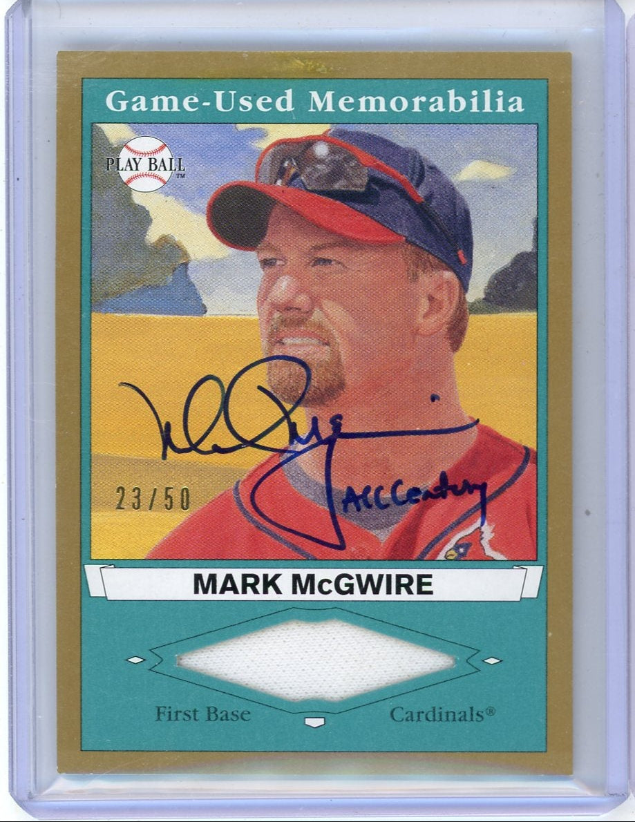 Mark McGwire 2003 Upper Deck Play Ball Game-Used Memorabilia autograph inscribed #'d 23/50