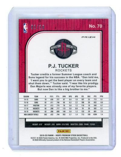 PJ Tucker 2019-20 Panini NBA Hoops Premium gold flash prizm #'d 01/10