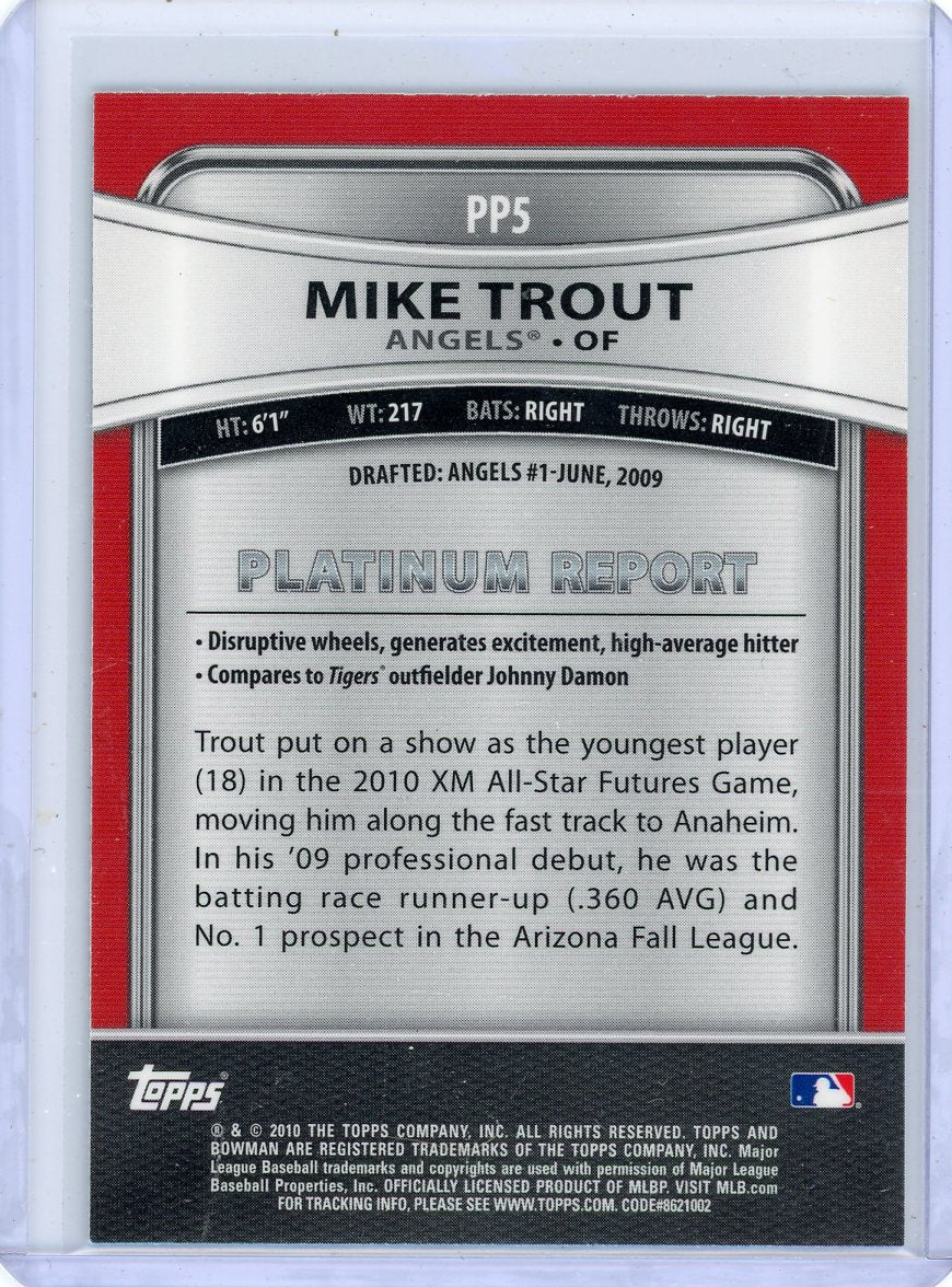 Mike Trout 2010 Bowman Platinum #PP5