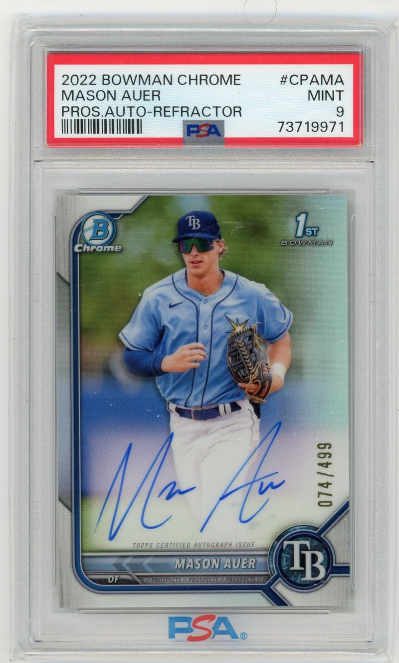 Mason Auer 2022 1st Bowman Chrome refractor autograph 